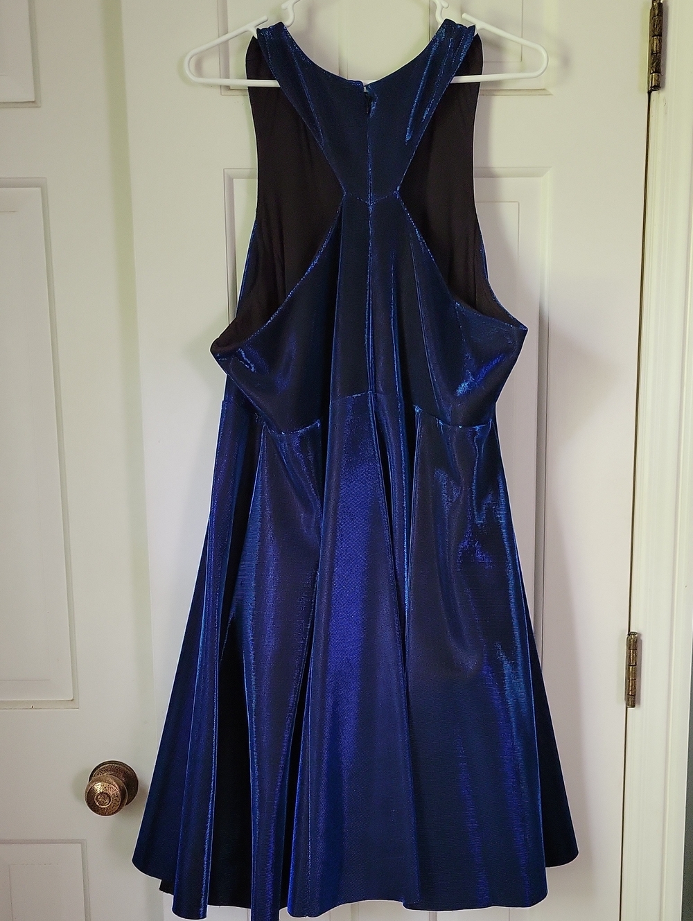 torrid Metallic Shimmer Midi Dress in Deep Blue Sleeveless Sz 20 Party Dress - Picture 2 of 8